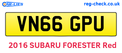 VN66GPU are the vehicle registration plates.