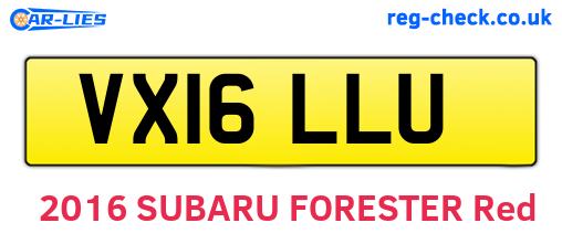 VX16LLU are the vehicle registration plates.