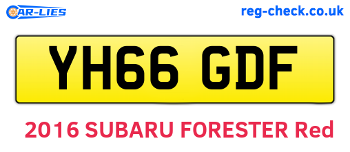 YH66GDF are the vehicle registration plates.