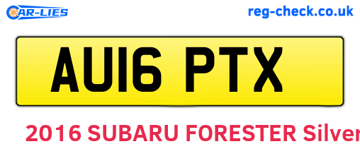 AU16PTX are the vehicle registration plates.