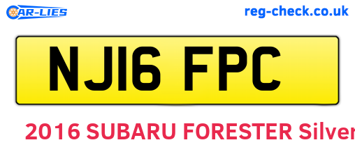 NJ16FPC are the vehicle registration plates.