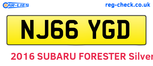 NJ66YGD are the vehicle registration plates.