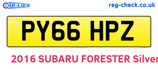 PY66HPZ are the vehicle registration plates.