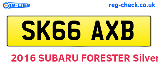 SK66AXB are the vehicle registration plates.