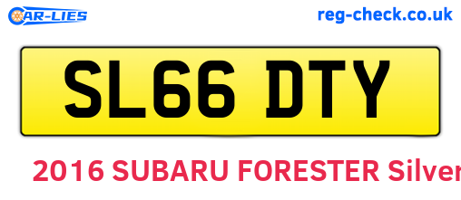 SL66DTY are the vehicle registration plates.