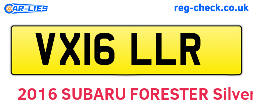 VX16LLR are the vehicle registration plates.