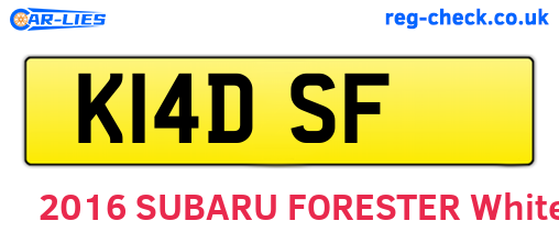 K14DSF are the vehicle registration plates.
