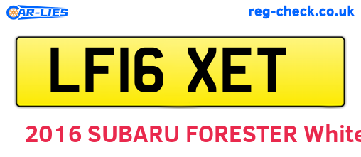 LF16XET are the vehicle registration plates.
