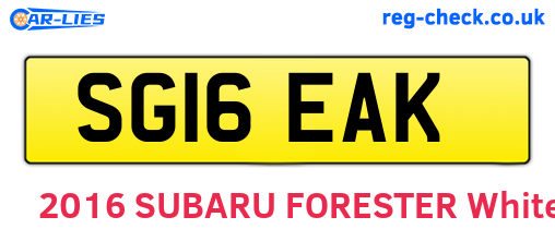 SG16EAK are the vehicle registration plates.
