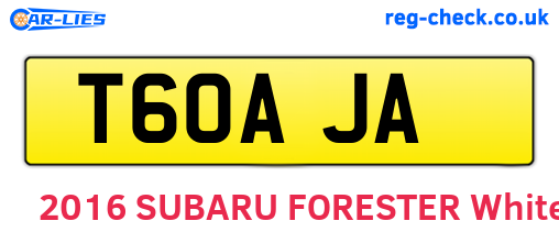 T60AJA are the vehicle registration plates.