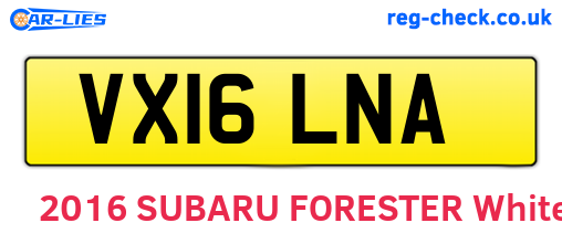 VX16LNA are the vehicle registration plates.