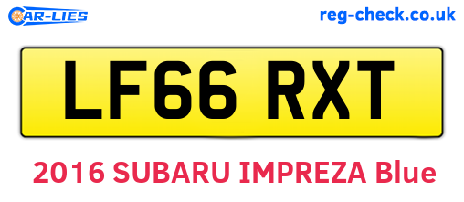 LF66RXT are the vehicle registration plates.