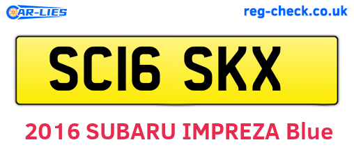 SC16SKX are the vehicle registration plates.