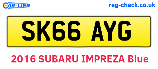 SK66AYG are the vehicle registration plates.