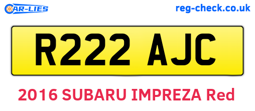R222AJC are the vehicle registration plates.