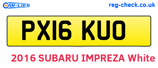 PX16KUO are the vehicle registration plates.
