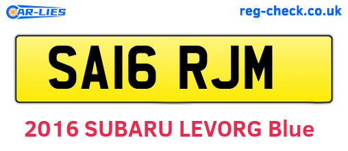 SA16RJM are the vehicle registration plates.