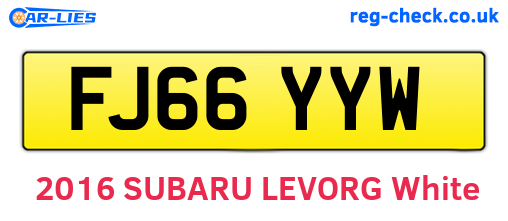 FJ66YYW are the vehicle registration plates.