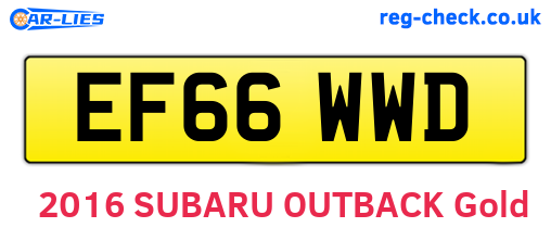 EF66WWD are the vehicle registration plates.