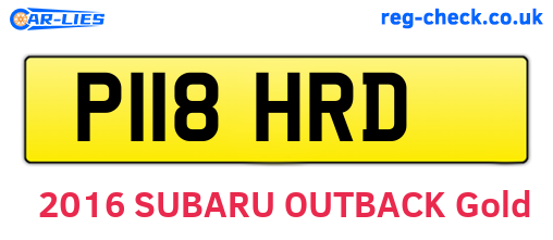 P118HRD are the vehicle registration plates.
