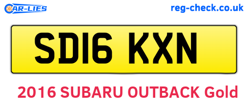 SD16KXN are the vehicle registration plates.