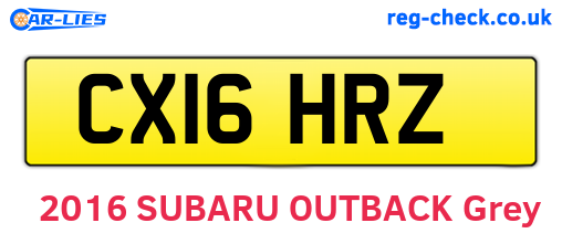 CX16HRZ are the vehicle registration plates.