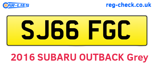 SJ66FGC are the vehicle registration plates.
