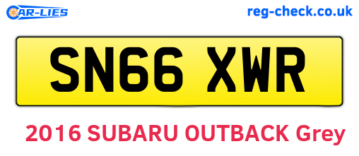 SN66XWR are the vehicle registration plates.