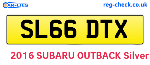 SL66DTX are the vehicle registration plates.