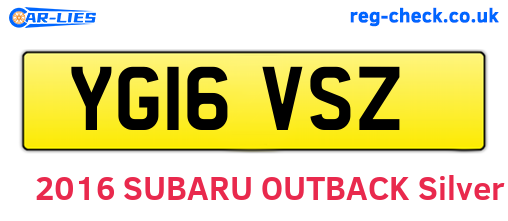 YG16VSZ are the vehicle registration plates.