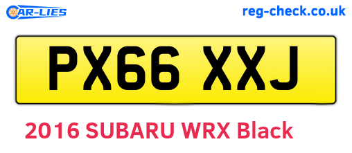 PX66XXJ are the vehicle registration plates.