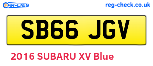 SB66JGV are the vehicle registration plates.
