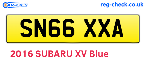 SN66XXA are the vehicle registration plates.
