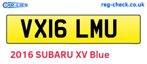 VX16LMU are the vehicle registration plates.