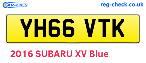 YH66VTK are the vehicle registration plates.
