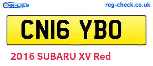 CN16YBO are the vehicle registration plates.