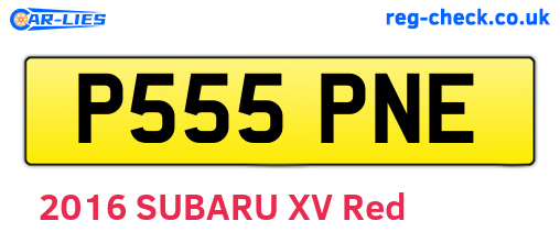 P555PNE are the vehicle registration plates.