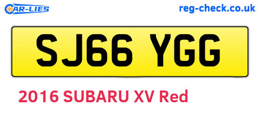 SJ66YGG are the vehicle registration plates.