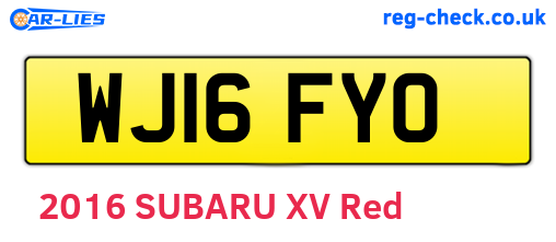 WJ16FYO are the vehicle registration plates.