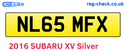 NL65MFX are the vehicle registration plates.