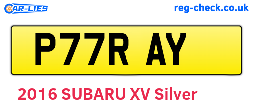 P77RAY are the vehicle registration plates.