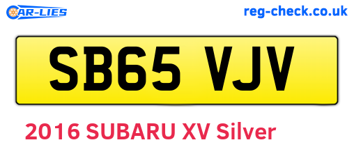 SB65VJV are the vehicle registration plates.