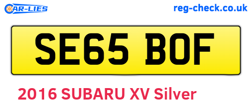 SE65BOF are the vehicle registration plates.