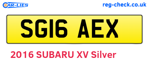 SG16AEX are the vehicle registration plates.