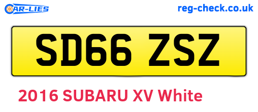 SD66ZSZ are the vehicle registration plates.