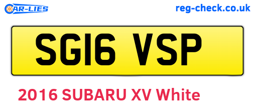 SG16VSP are the vehicle registration plates.