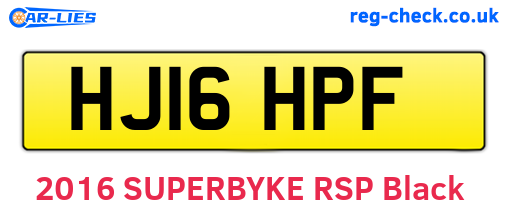 HJ16HPF are the vehicle registration plates.