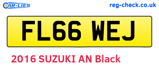 FL66WEJ are the vehicle registration plates.