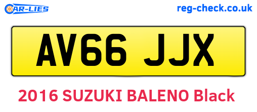 AV66JJX are the vehicle registration plates.