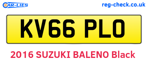 KV66PLO are the vehicle registration plates.